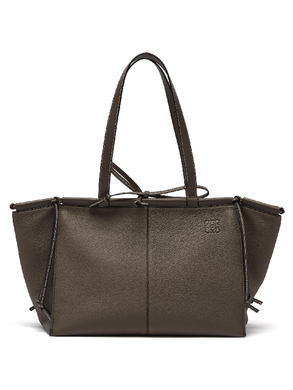 dark grey leather handbag