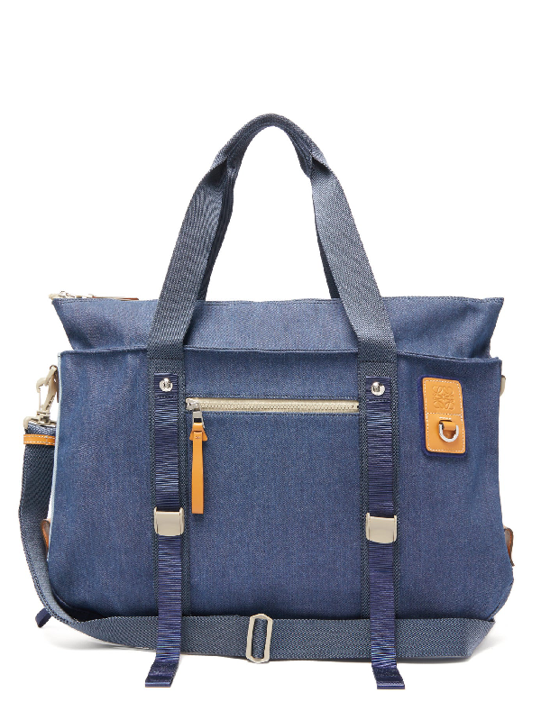loewe leather-trimmed canvas holdall