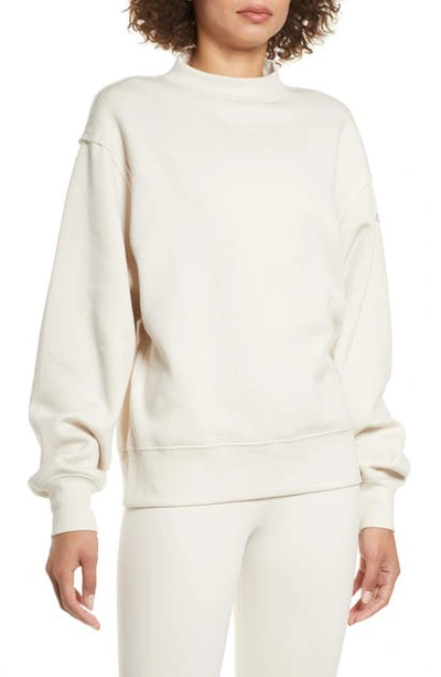 Shop Alo Yoga Freestyle Mock Neck Sweatshirt In Bone