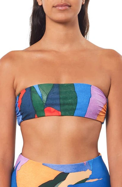 Shop Mara Hoffman Abigail Bandeau Bikini Top In Rainbow Multi