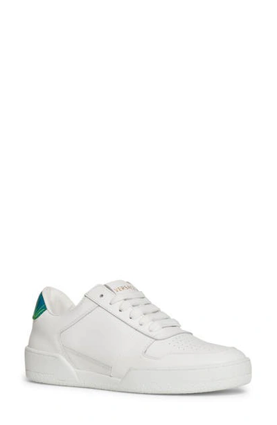 Shop Versace Semplice Jungle Sneaker In White/ Green