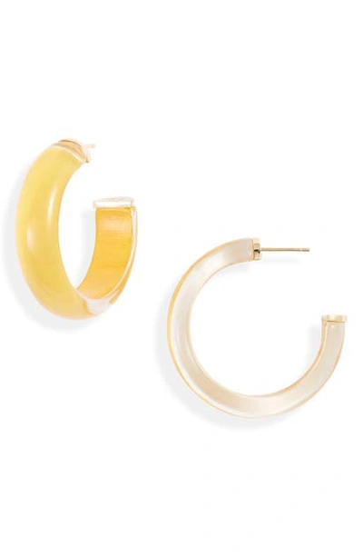 Shop Argento Vivo Lucite Hoop Earrings In Gold/ Yellow