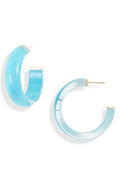 Shop Argento Vivo Lucite Hoop Earrings In Gold/ Blue