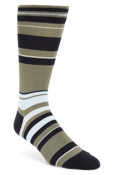 Shop Ted Baker Barham Stripe Socks In Khaki