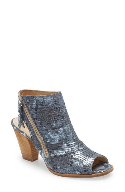 Shop Paul Green 'cayanne' Leather Peep Toe Sandal In Lago/ Denim Snake Print
