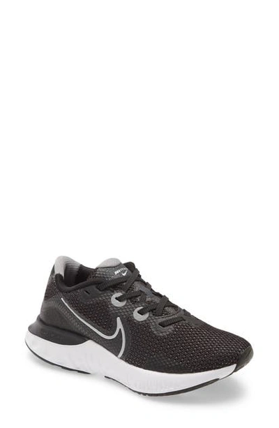 Shop Nike Renew Run Running Shoe In Black/ Metallic Silver/ White