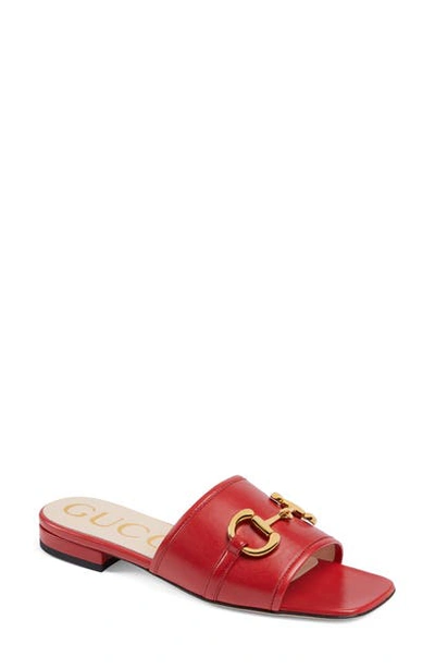 Shop Gucci Deva Slide Sandal In Red