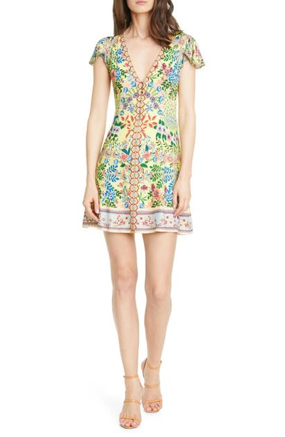 Shop Alice And Olivia Hadley Floral Fit & Flare Dress In Wildflower Daffodilcombo