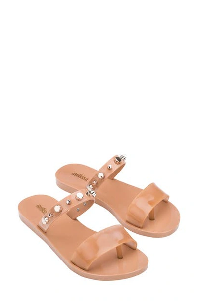 Shop Melissa Love Lip Ii Thong Sandal In Dark Beige Rubber