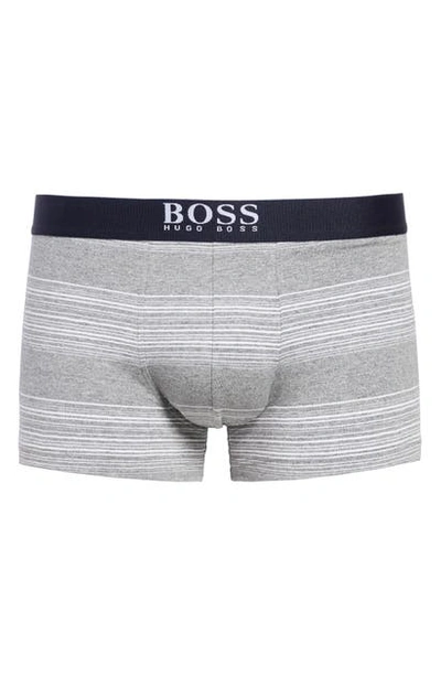 Shop Hugo Boss Cotton Trunks In Medium Grey
