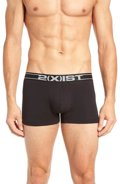 Shop 2(x)ist 'lift' Stretch Cotton Trunks In Black