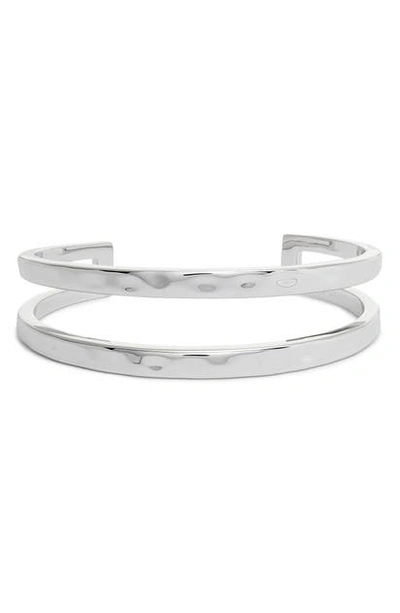 Shop Kendra Scott Zorte Double Cuff Bracelet In Silver