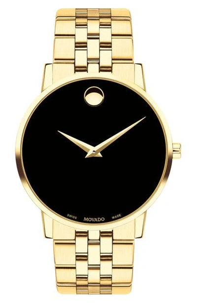 Shop Movado Bracelet Watch, 40mm In Gold/ Black/ Gold