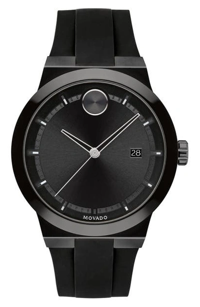 Shop Movado Bold Fusion Silicone Strap Watch, 42mm In Black