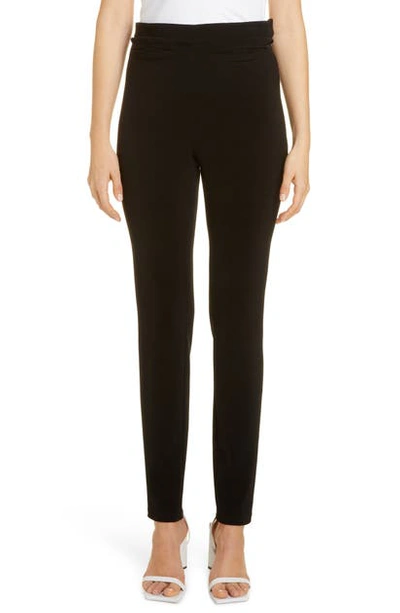 Shop Balenciaga High Waist Crepe Leggings In Black