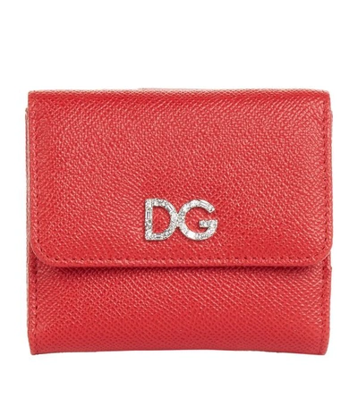 Shop Dolce & Gabbana Leather Logo French Flap Wallet