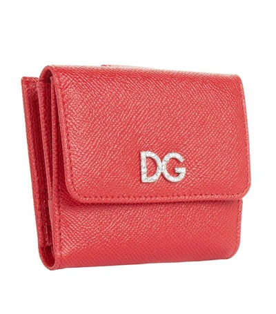 Shop Dolce & Gabbana Leather Logo French Flap Wallet