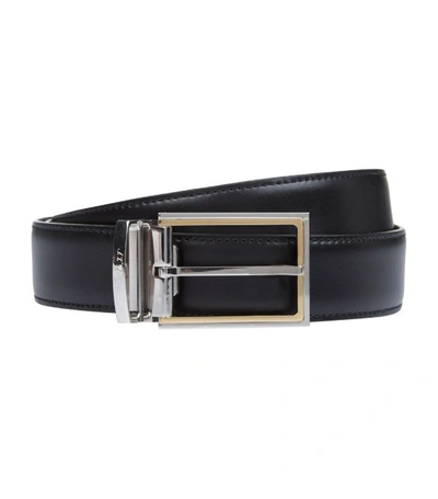 Shop St Dupont Reversible Leather Belt In White