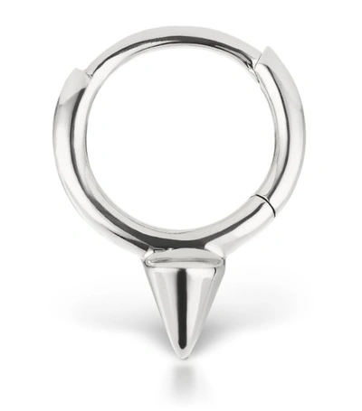 Shop Maria Tash Single Short Spike Non-rotating Single Hoop Earring (6.5mm) In White