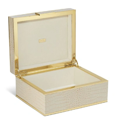 Shop Aerin Small Classic Croc-embossed Jewellery Box