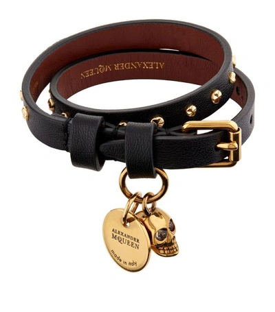 Shop Alexander Mcqueen Studded Double Wrap Bracelet