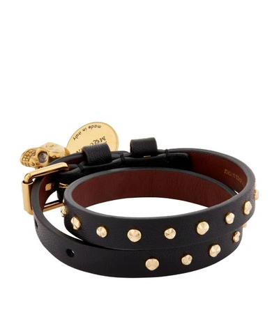 Shop Alexander Mcqueen Studded Double Wrap Bracelet