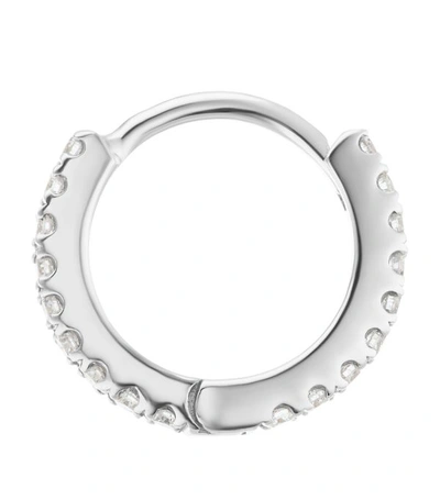 Shop Maria Tash Diamond Eternity Single Hoop Earring (6.5mm) In White