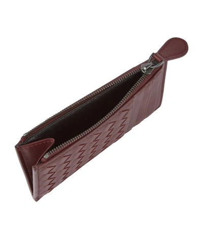 Shop Bottega Veneta Leather Intrecciato Card Holder
