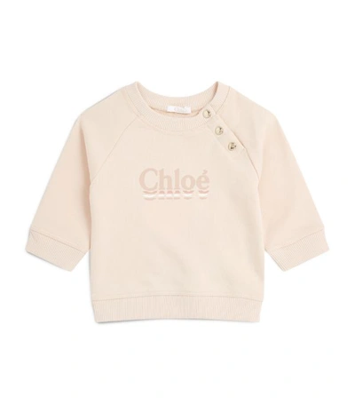Shop Chloé Button Shoulder Logo Sweatshirt