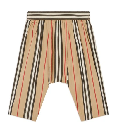 Shop Burberry Kids Cotton Icon Stripe Trousers