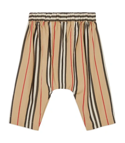 Shop Burberry Kids Cotton Icon Stripe Trousers