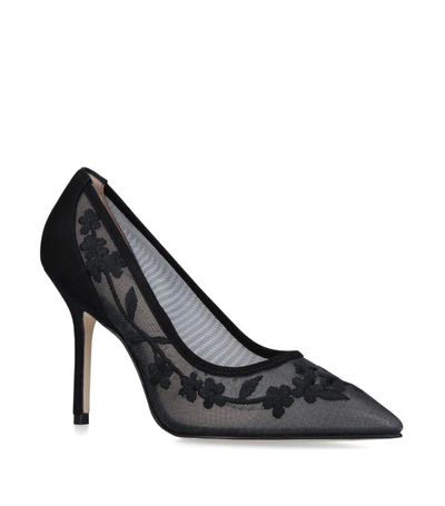 Shop Stuart Weitzman Embroidered Mesh Tasha Pumps 100