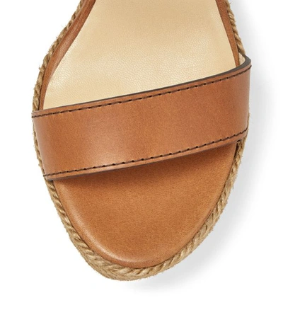 Shop Jimmy Choo Delphi 100 Nappa Leather Wedge Sandals
