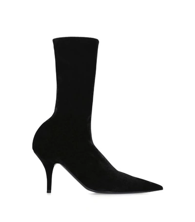 Shop Balenciaga Velvet Knife Boots 40