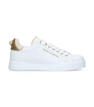 Shop Dolce & Gabbana Portofino Sneakers In Gold