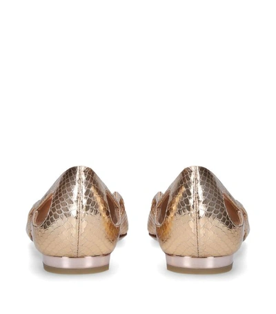 Shop Aquazzura Leather Forever Ballet Flats