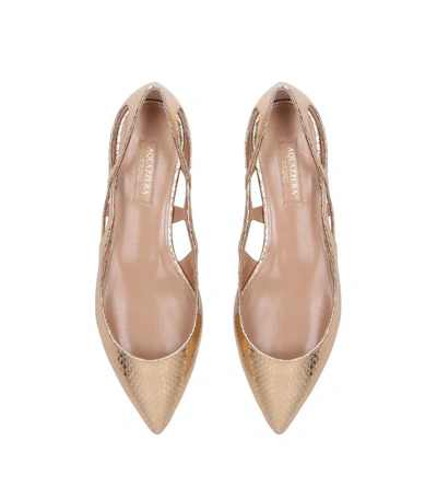 Shop Aquazzura Leather Forever Ballet Flats