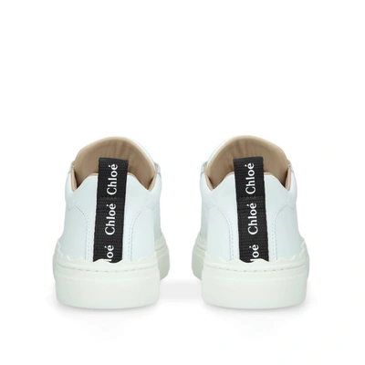 Shop Chloé Leather Lauren Sneakers In White