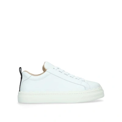 Shop Chloé Leather Lauren Sneakers In White
