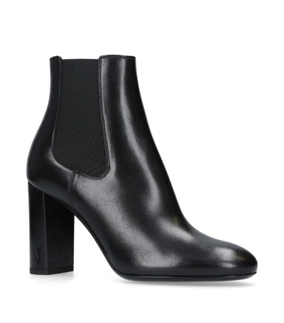 Shop Saint Laurent Leather Loulou Ankle Boots 95