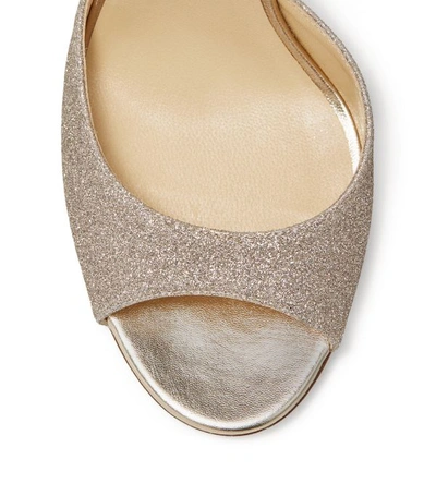 Shop Jimmy Choo Emsy 85 Glitter Sandals In Silver