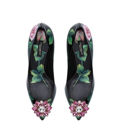 Shop Dolce & Gabbana Leather Tropical Rose Pumps 60