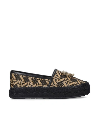 Shop Dolce & Gabbana Embellished Raffia Espadrilles