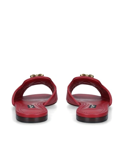 Shop Dolce & Gabbana Leather Devotion Heart Mules