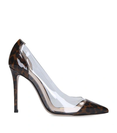 Shop Gianvito Rossi Leopard Print Plexi Pumps 105