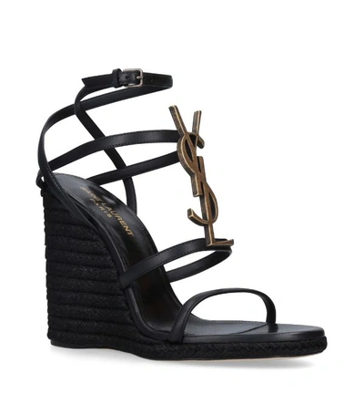 Shop Saint Laurent Cassandra Wedge Espadrilles 110