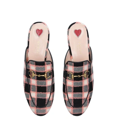 Shop Gucci Tweed Princetown Slippers