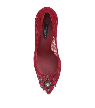 Shop Dolce & Gabbana Embellished Lace Rosa Pumps 100