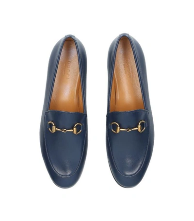 Shop Gucci Leather Jordaan Loafers