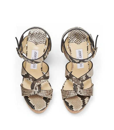 Shop Jimmy Choo Aleili 120 Leather Wedge Sandals